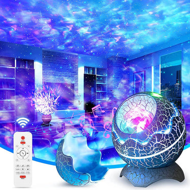 Lampe en forme d'œuf de dragon qui projette des étoiles